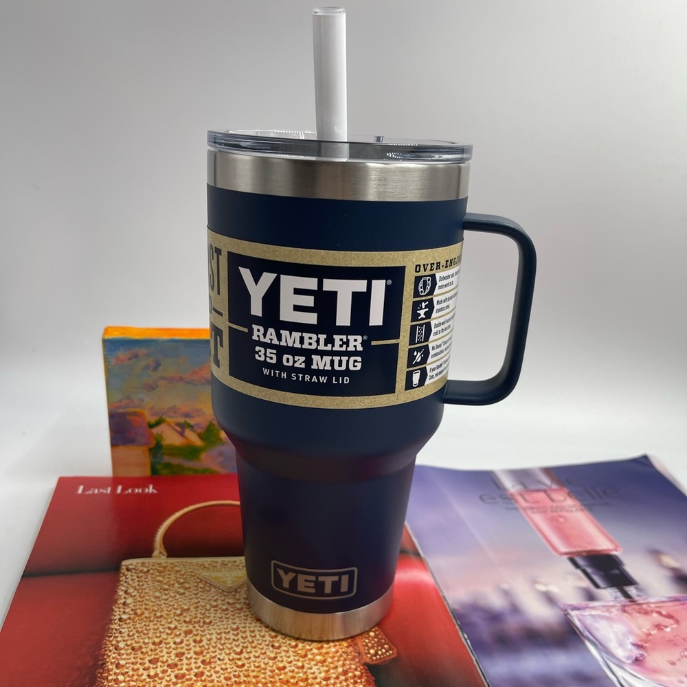 NEW YETI 35 oz. Rambler Straw Mug Navy